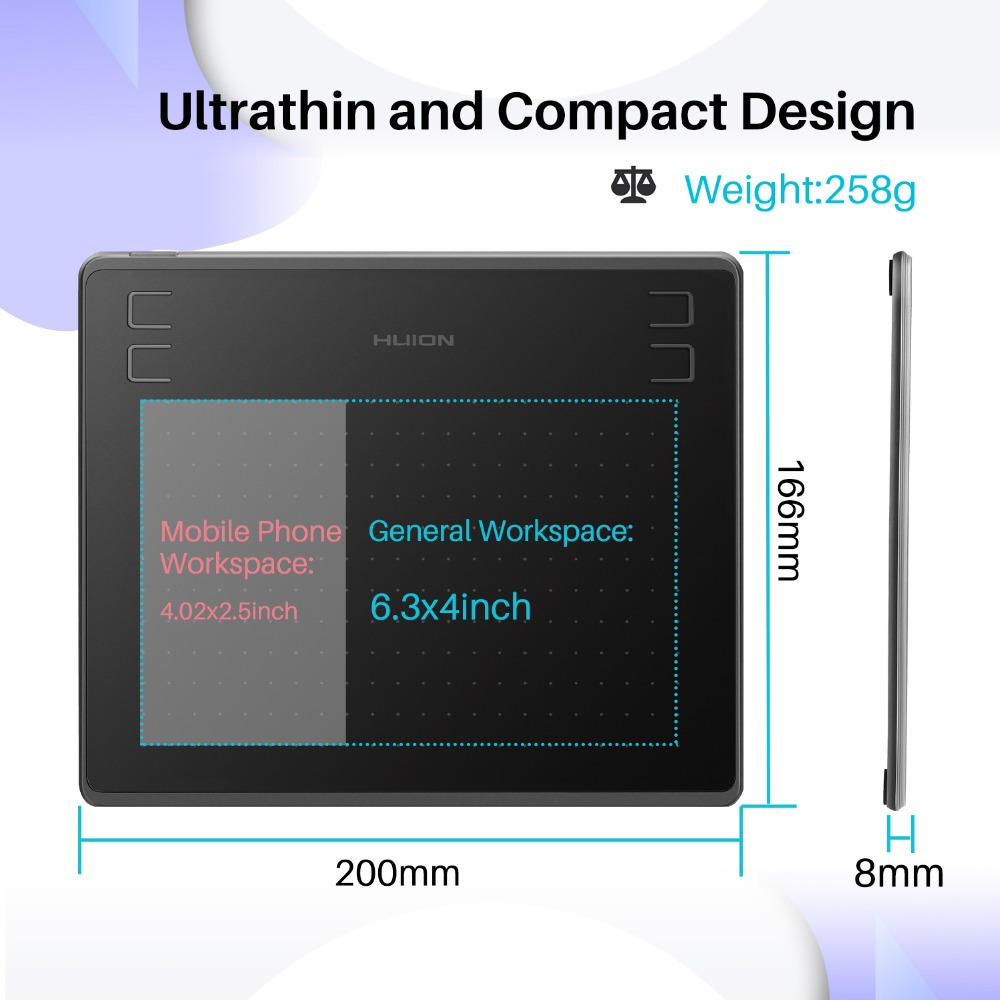 Huion HS64 Graphics Tablet Dig - Huion Tablet Accessories ulasan dan harga